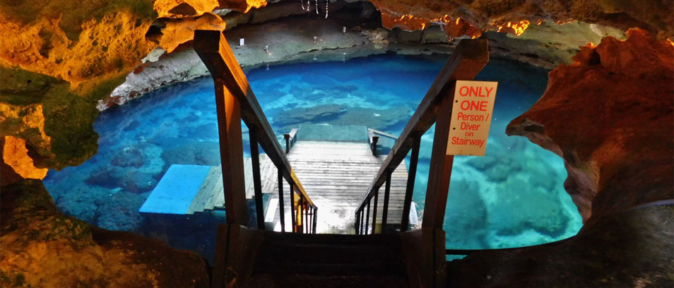The Stairway down to the den.