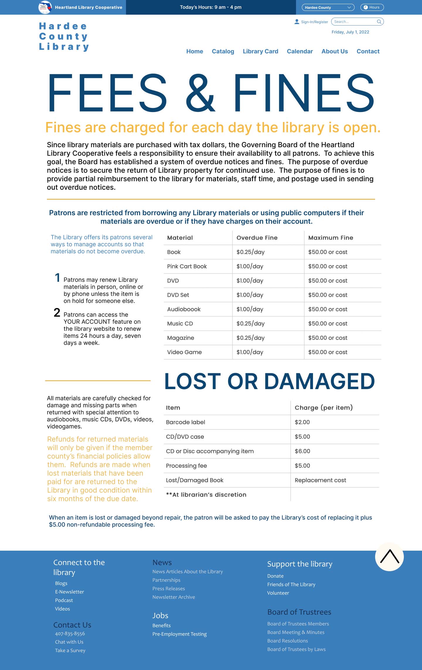 fees and fines