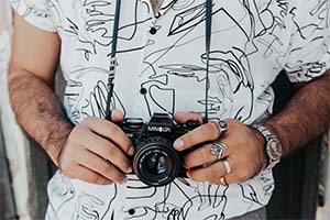 Person holding a camera