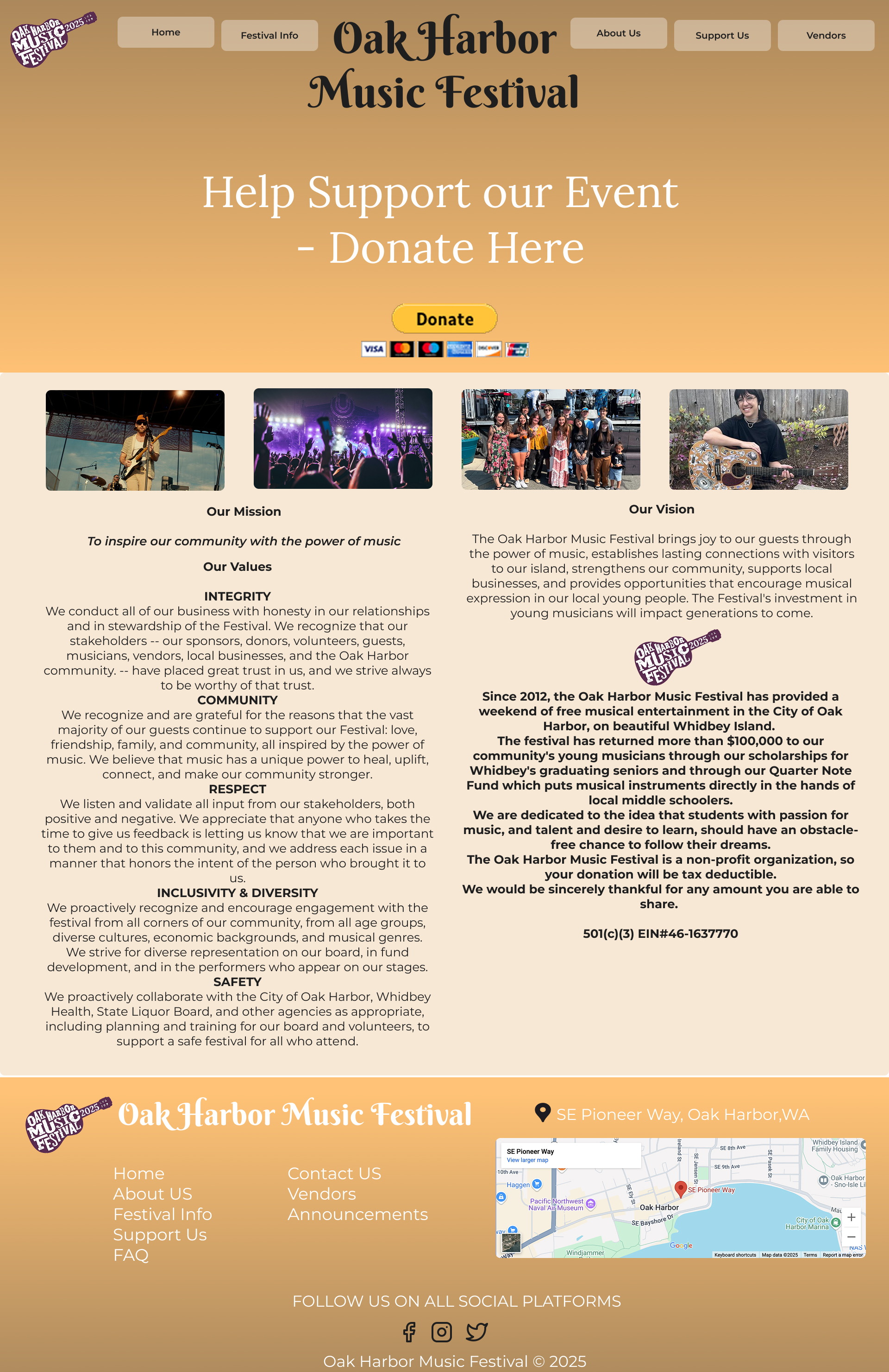 Oak Harbor Festival Donation Page