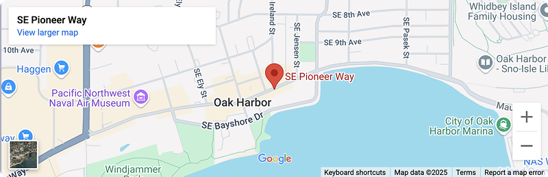Map showing SE Pioneer Way