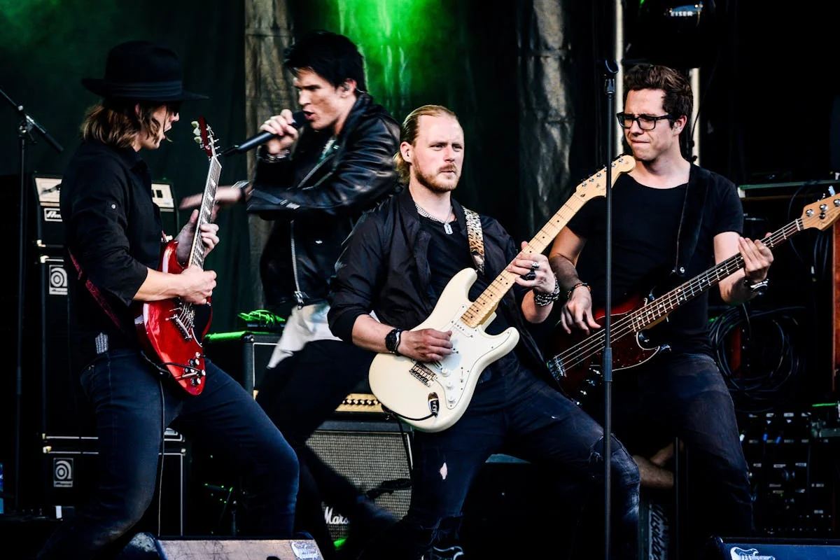 Band performing live