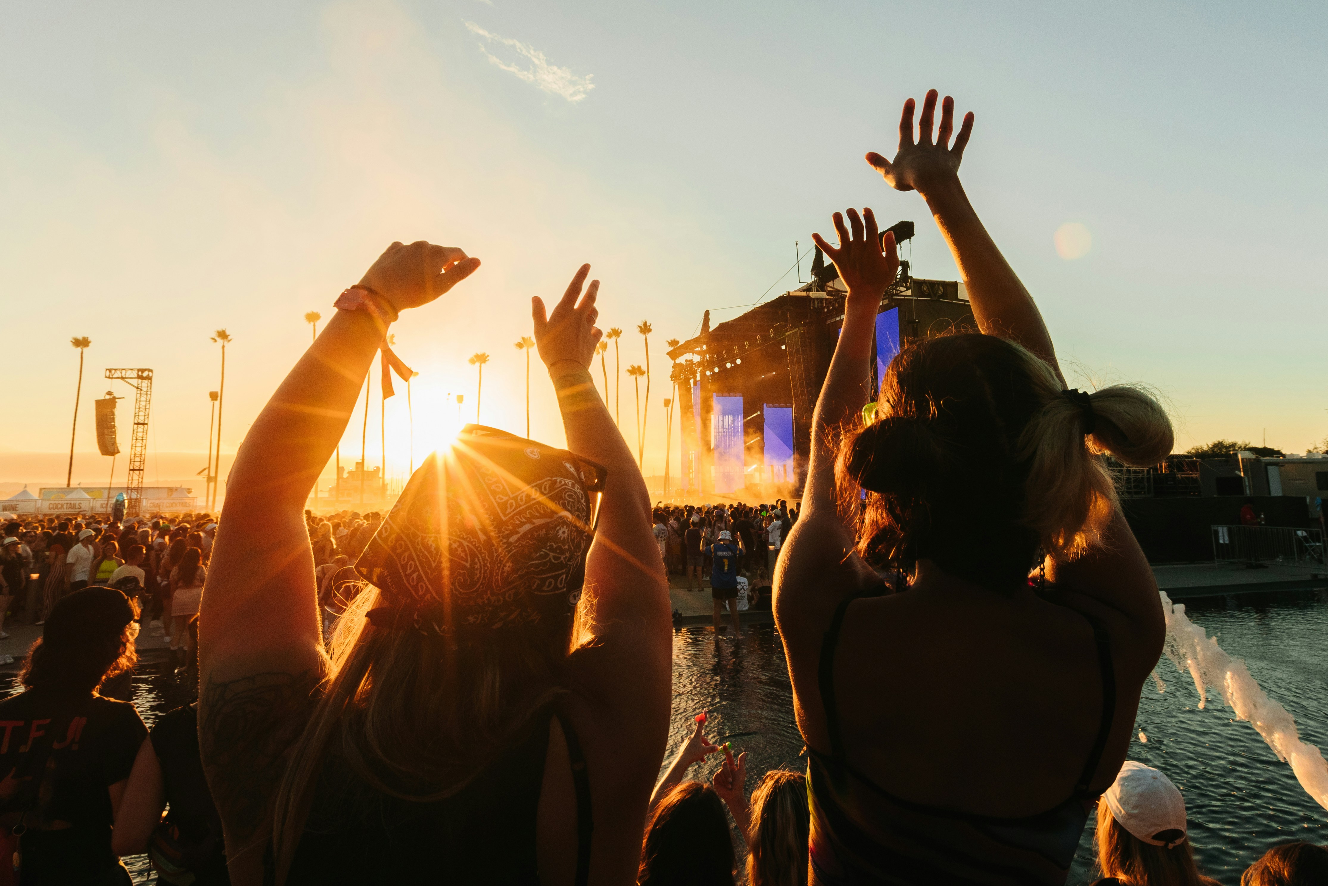 Festival Crowd at Sunset