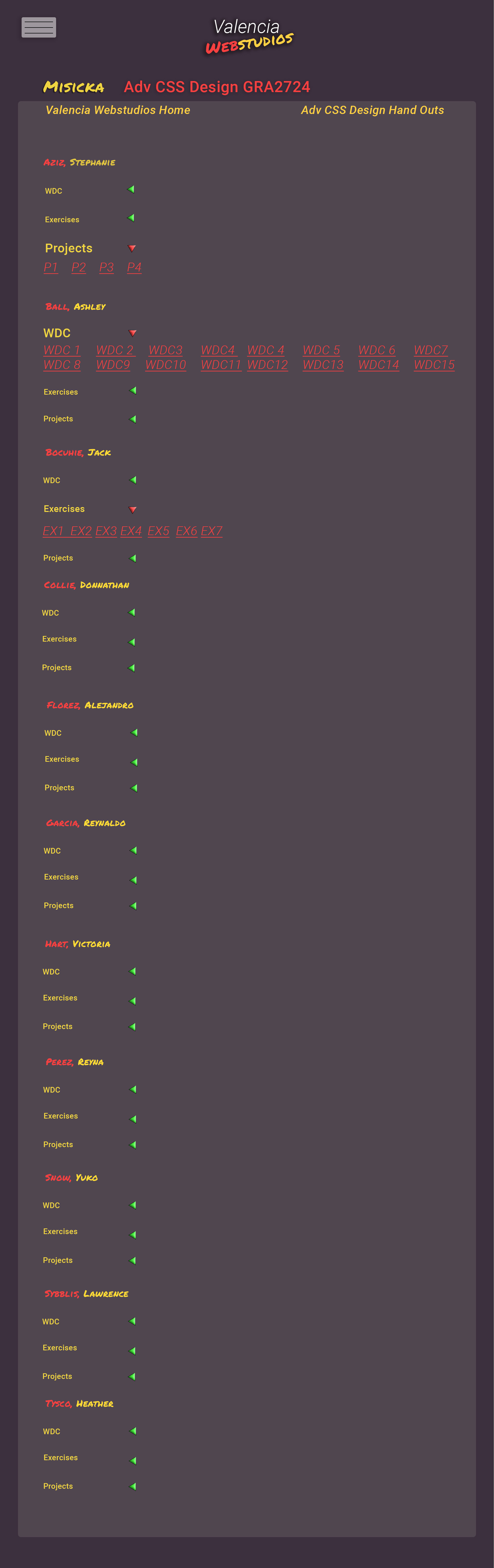 Valencia WebStudio Students page