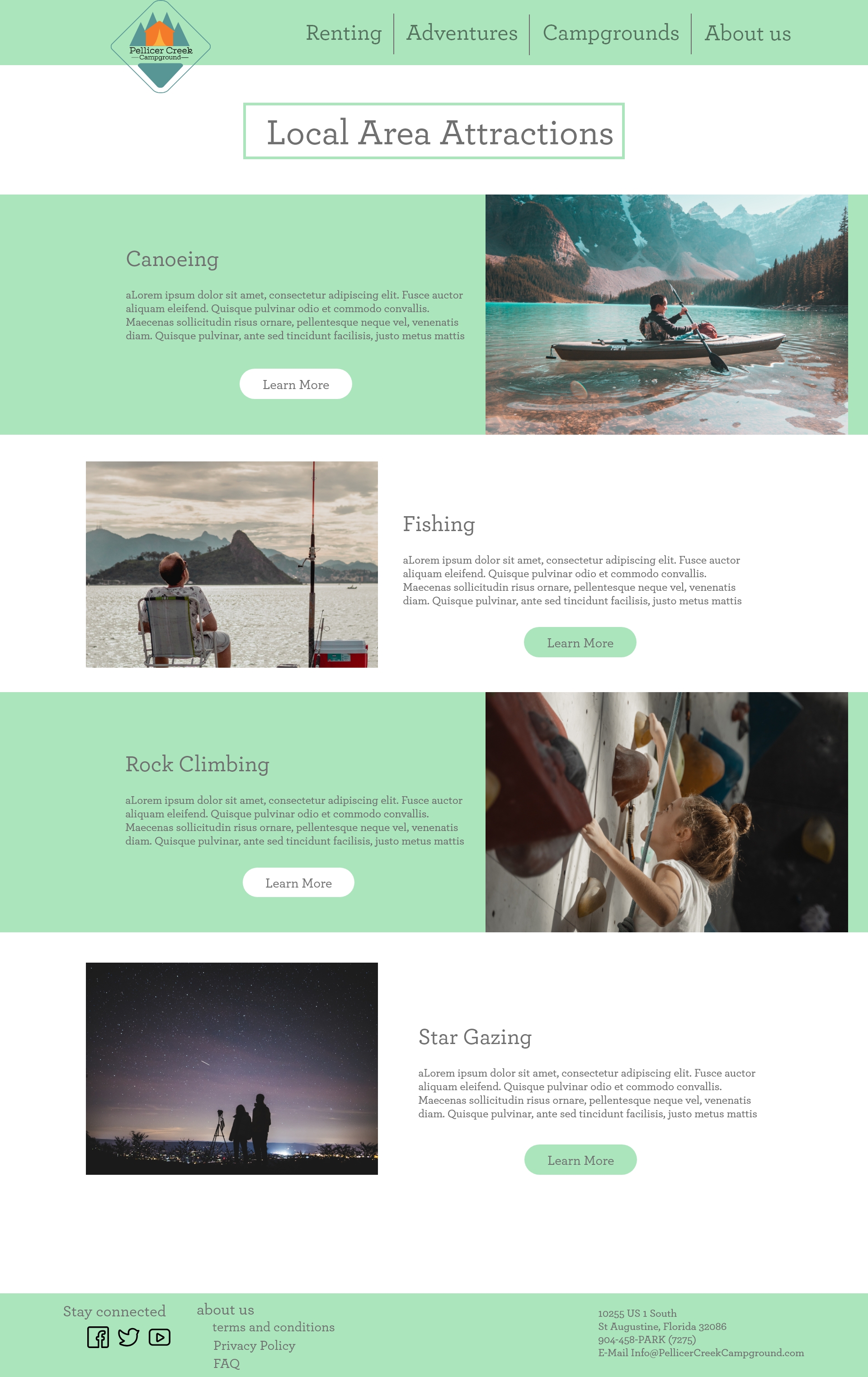 Adventures Page