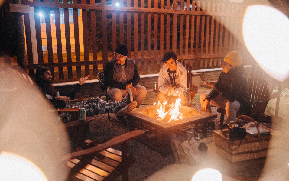 people around the campfire