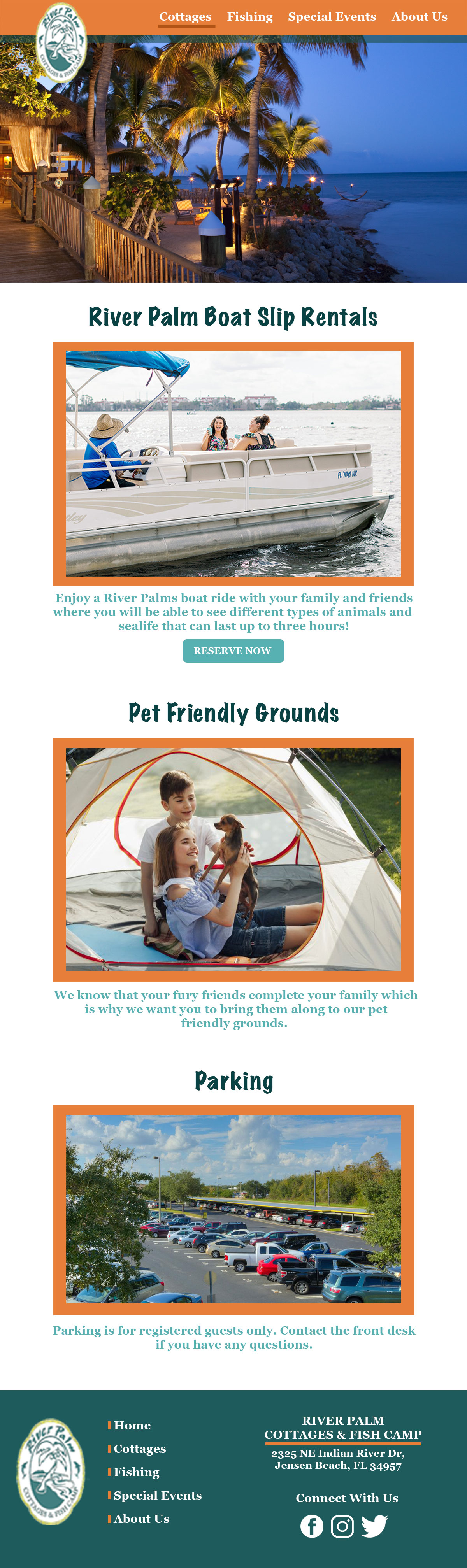Cottages activities page