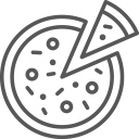 pizza illustration with piece out