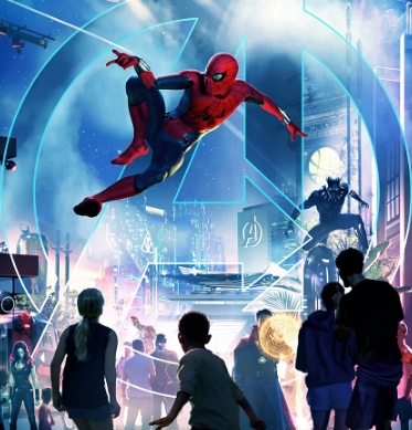 photo of spiderman swinging
