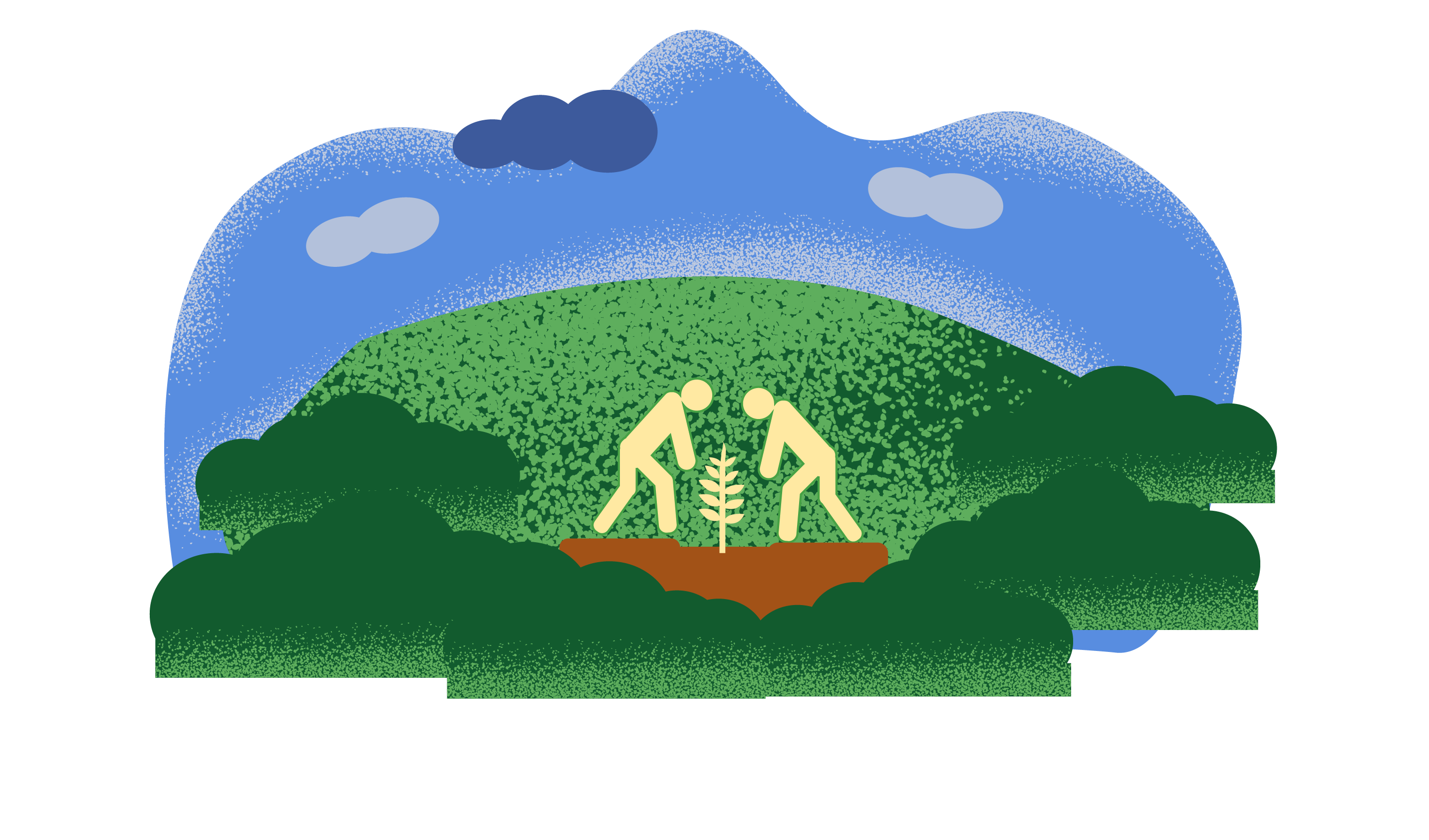 Illustration of land and waters