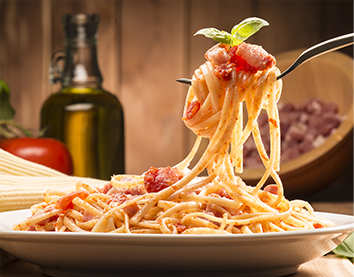 Spagetthi plate being eaten.