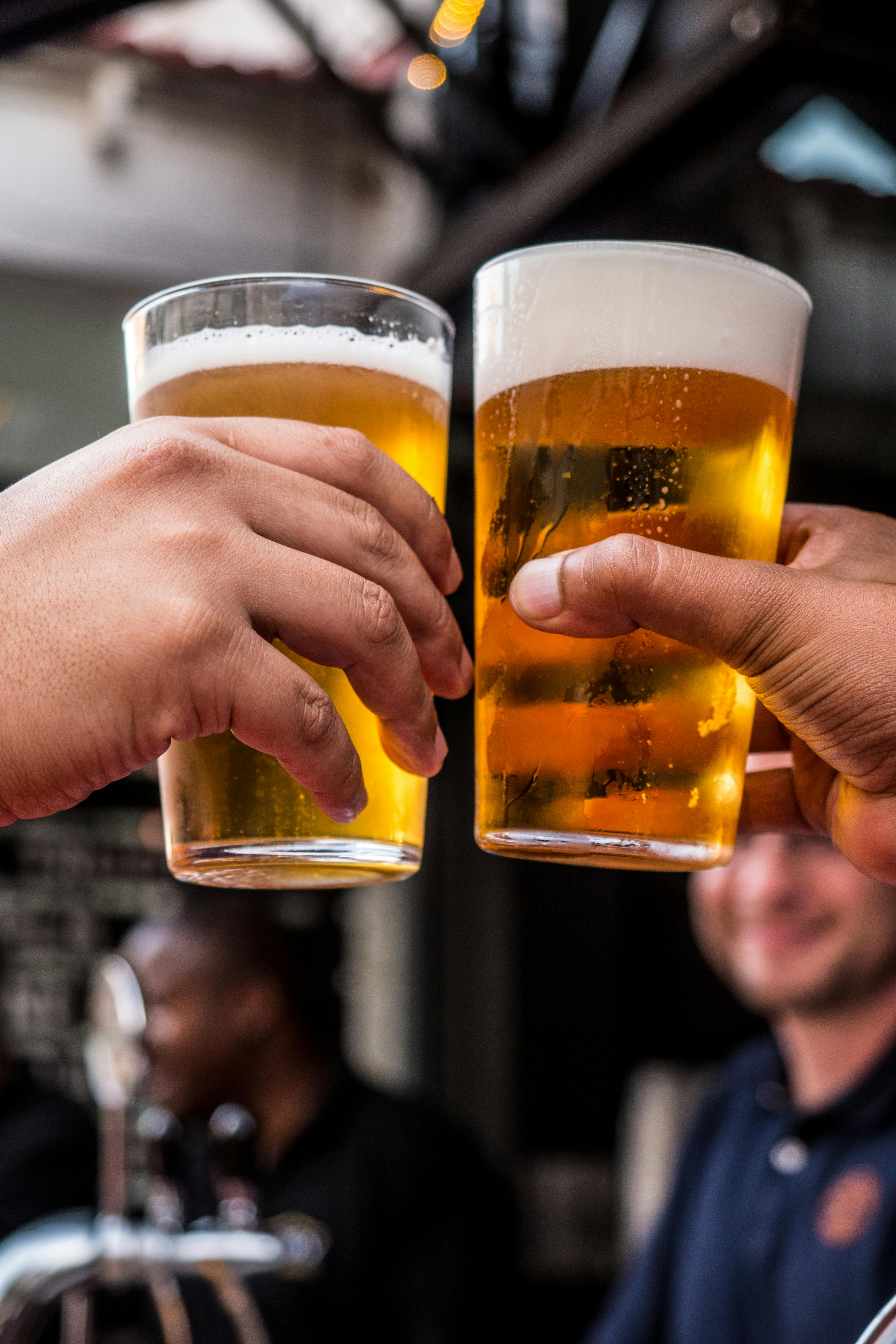 Cheers with beer glasses