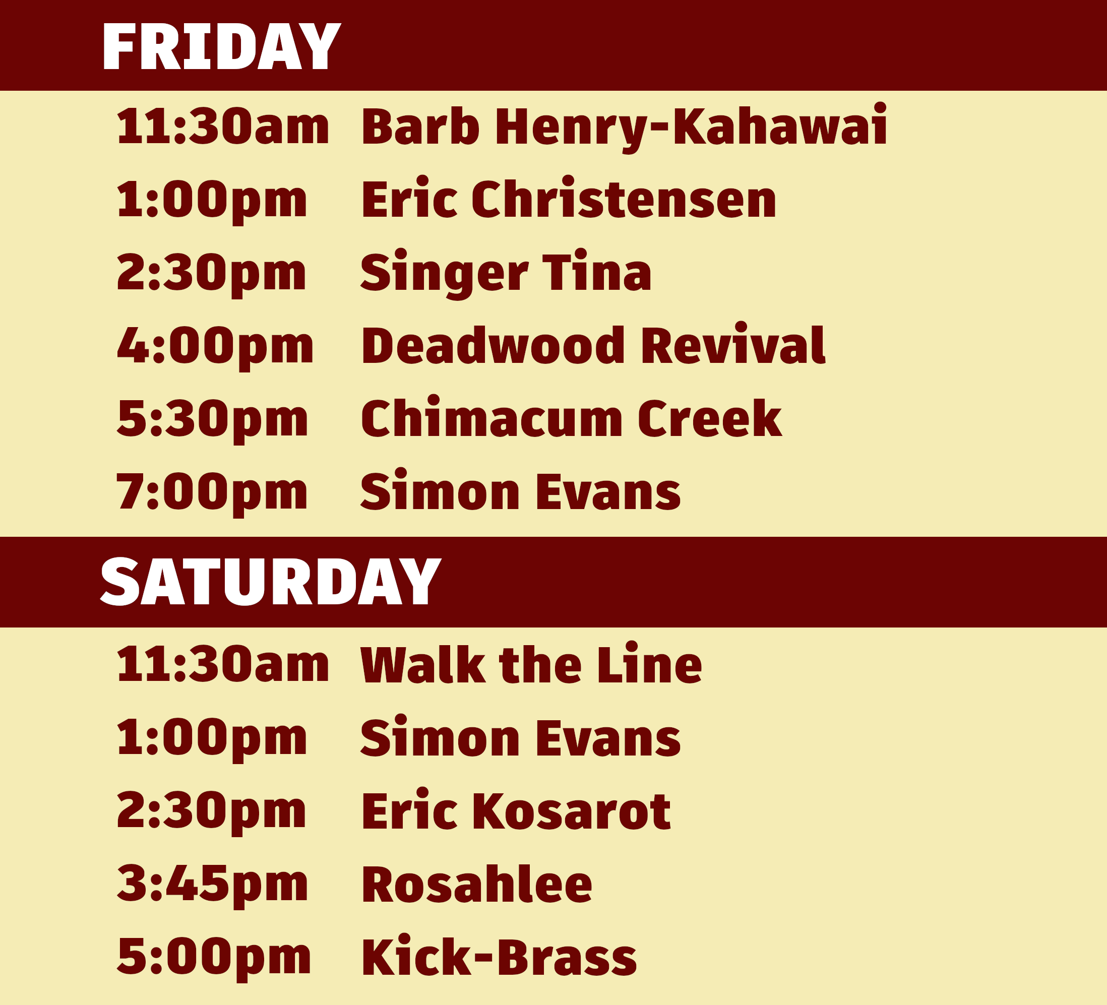Buskers Stage Line-up Expanded