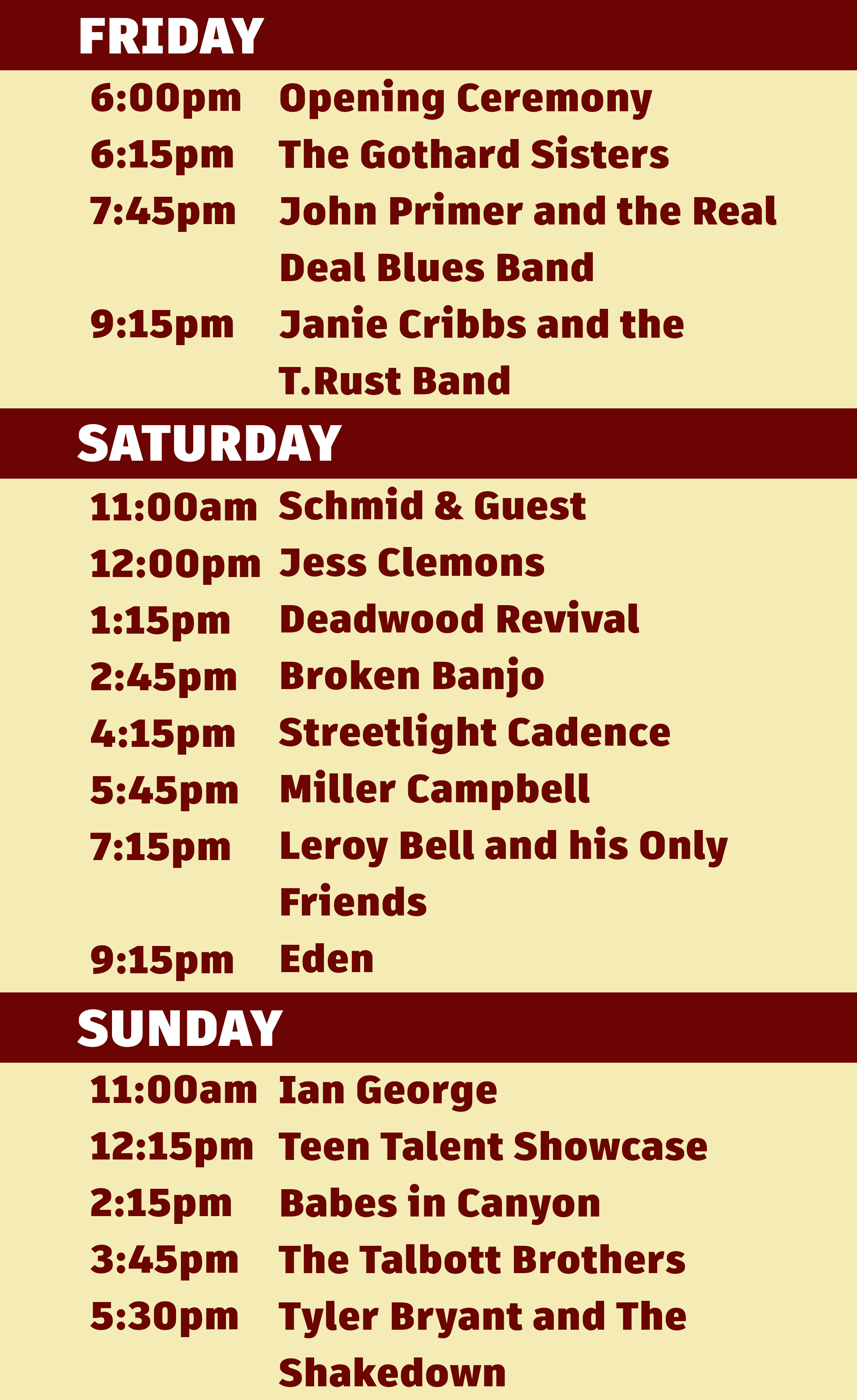 Island Thrift Stage Line-up Expanded