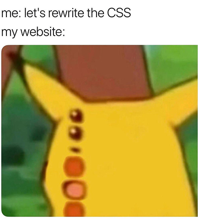 CSS meme with pikachu