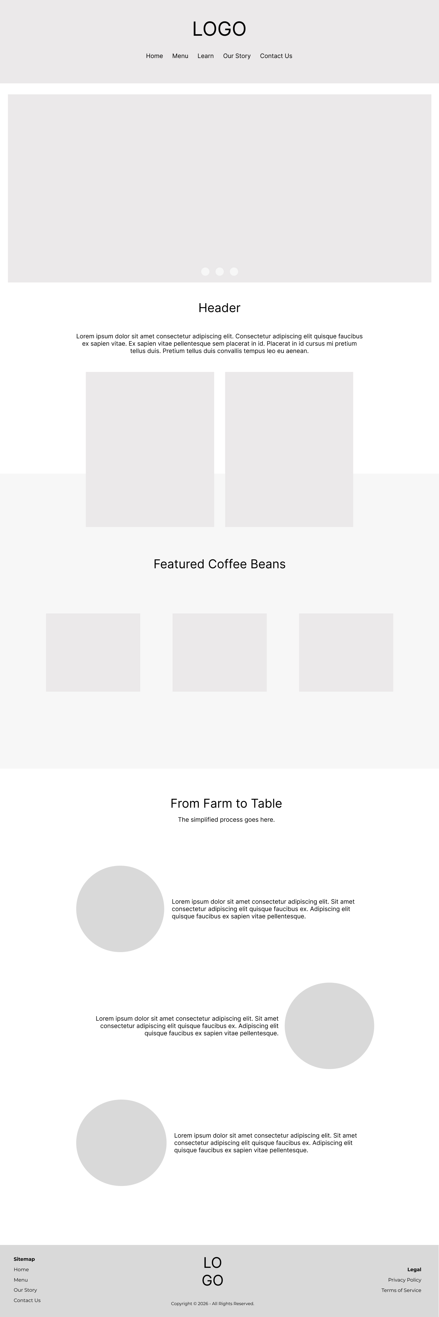 Homepage Wireframe