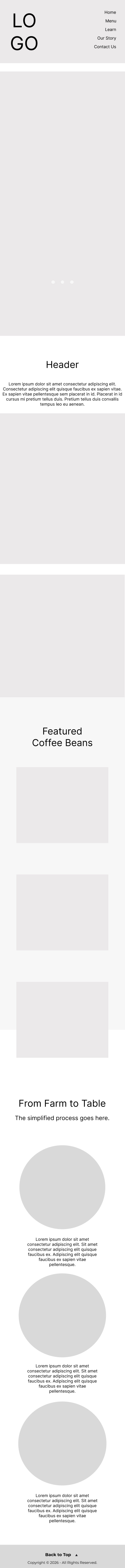 Homepage Wireframe Mobile