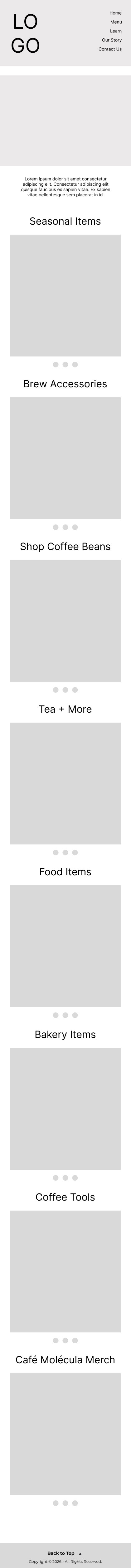 Menu Wireframe Mobile