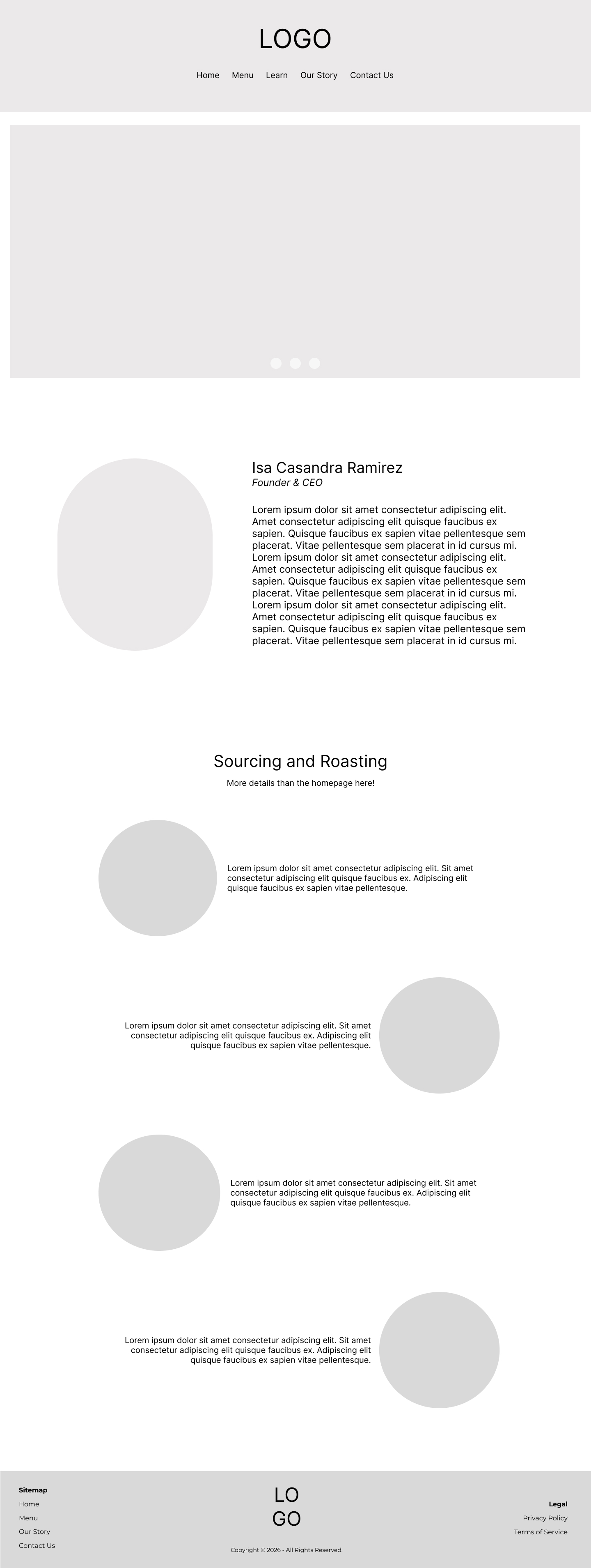 Our Story Wireframe