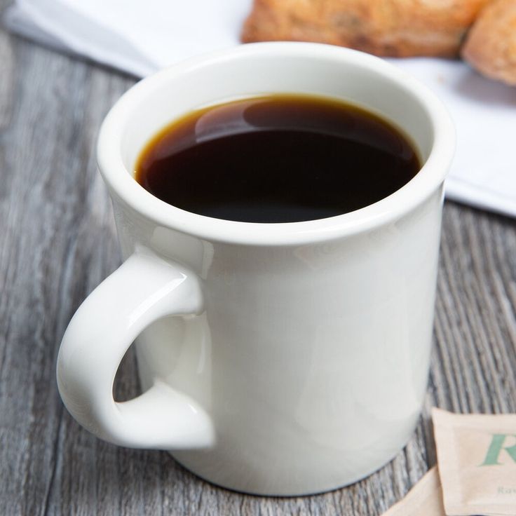plain black coffee in a white mug