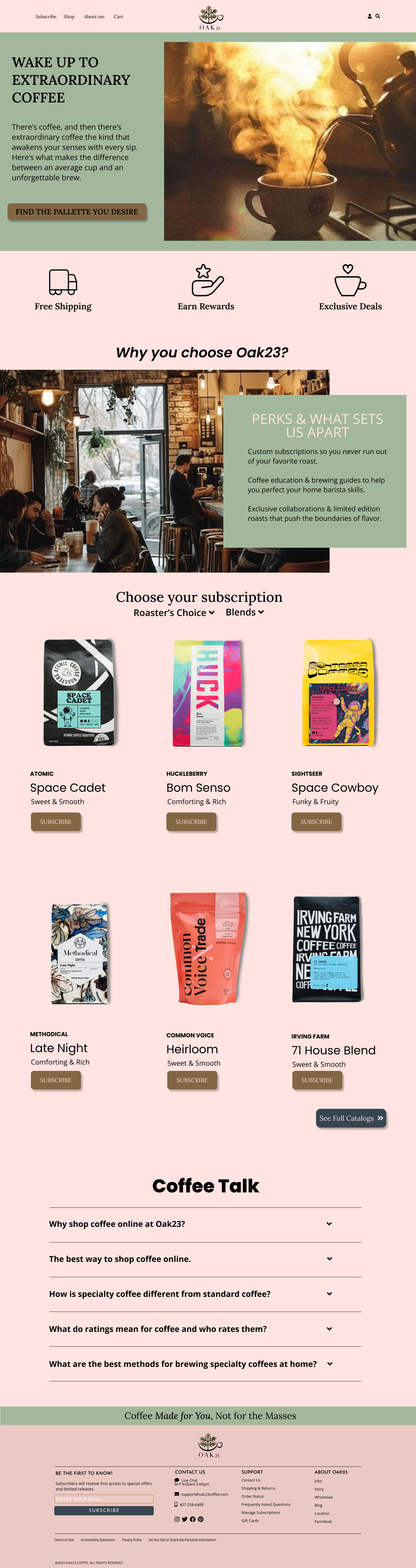 Oak23 Subscription Page