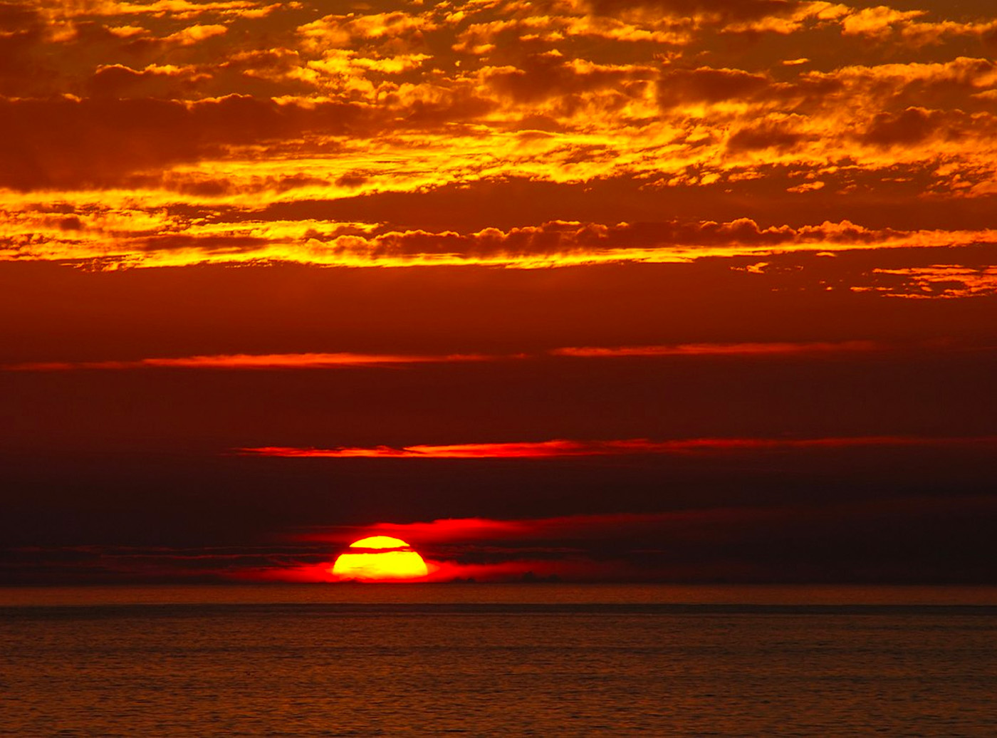 Sunset over the ocean
