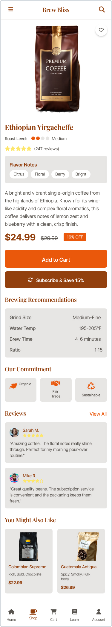 Brew Bliss Product Mobile Comp